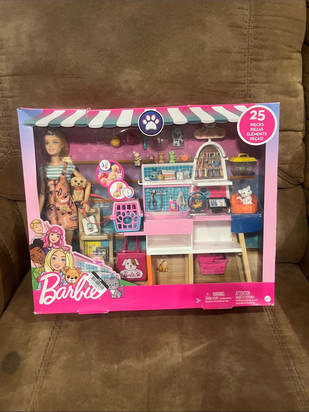 Barbie Pink and White Pet Clinic Playset with Doll & Pets